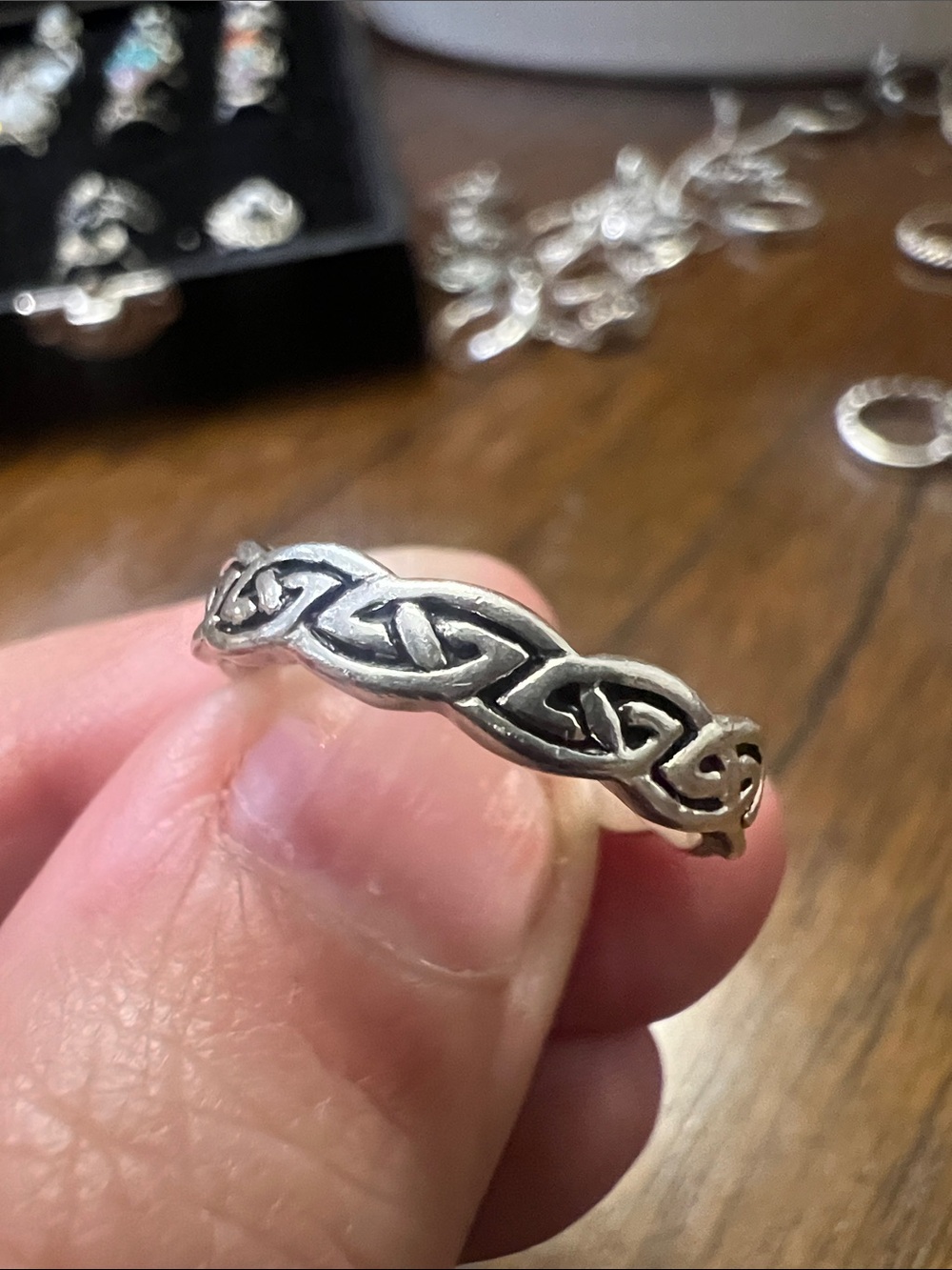 Sterling Silver Celtic Knot Band Ring - Silver Size 7